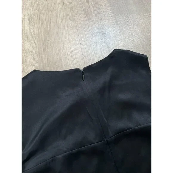 $695 3.1 Phillip Lim Women's Black Round Neck Sleeveless Silk Belt Dress Size 4 - Picture 8 of 9